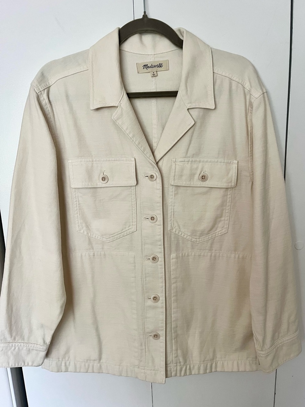 Madewell Drakefield Shirt-Jacket in Ecru Size S Like New